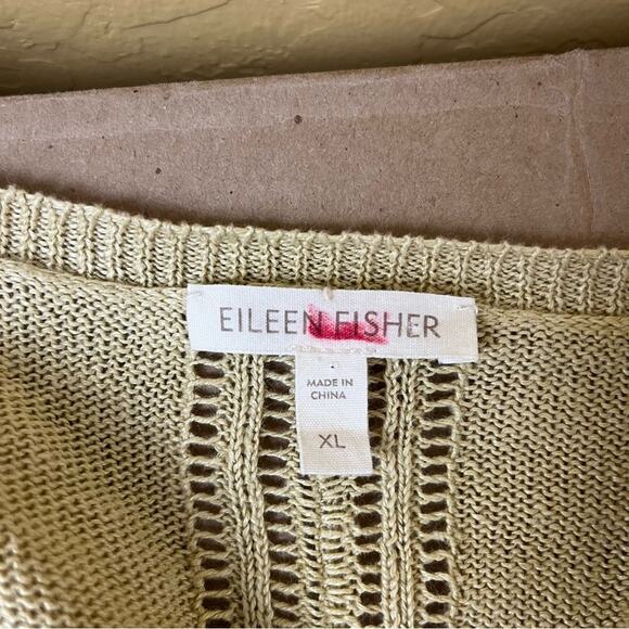 Eileen Fisher Pale Yellow Linen Cardigan - Picture 7 of 8